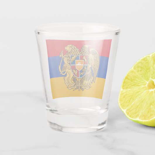 Armeense vlag en Armeense vaderland/sport Shot Glas (Achterkant)