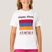 Armeense vlag en Armeense vlag met Jouw naam T-shirt (Voorkant)