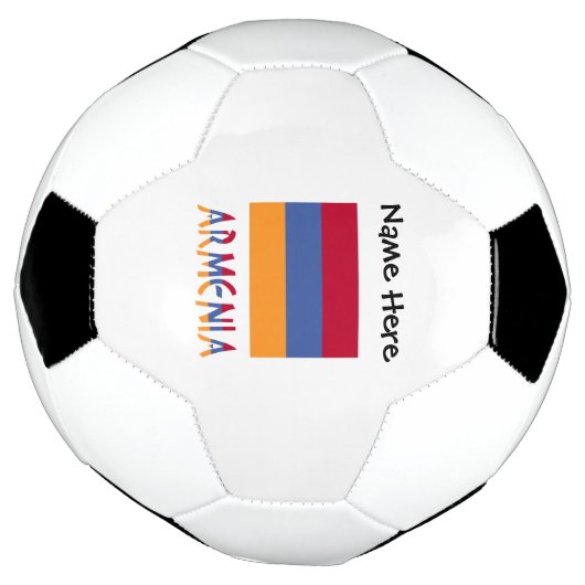 Armeense vlag en Armeense vlag met Jouw naam Voetb Voetbal (Gedraaid)