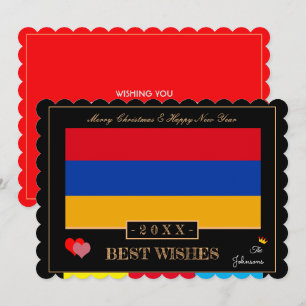 Armeense vlag en gelukkig nieuwjaar/beste wil Arme Feestdagenkaart