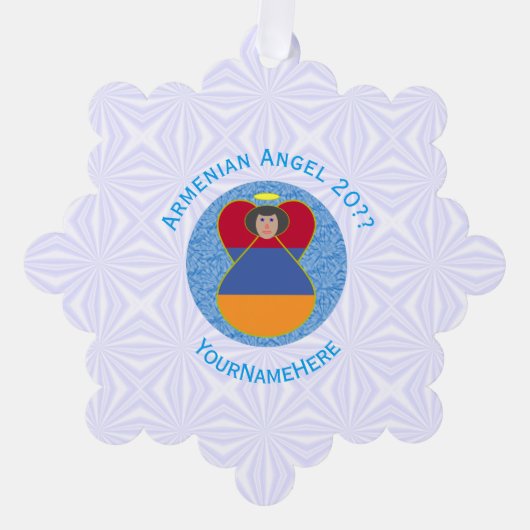 Armeense Vlag Engel Gepersonaliseerde Tekst Ornament Kaart (Voorkant)