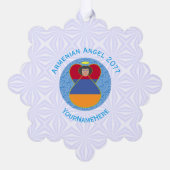 Armeense Vlag Engel Gepersonaliseerde Tekst Ornament Kaart (Achterkant)