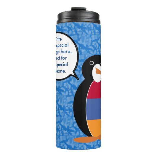 Armeense Vlag Feestdag Mevr. Pinguïn Sprekend Thermosbeker (Voorkant)
