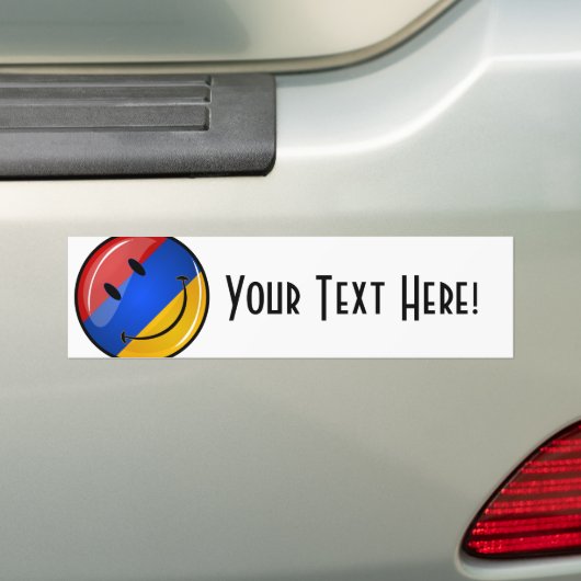 Armeense vlag glimlachen bumpersticker (Op auto)