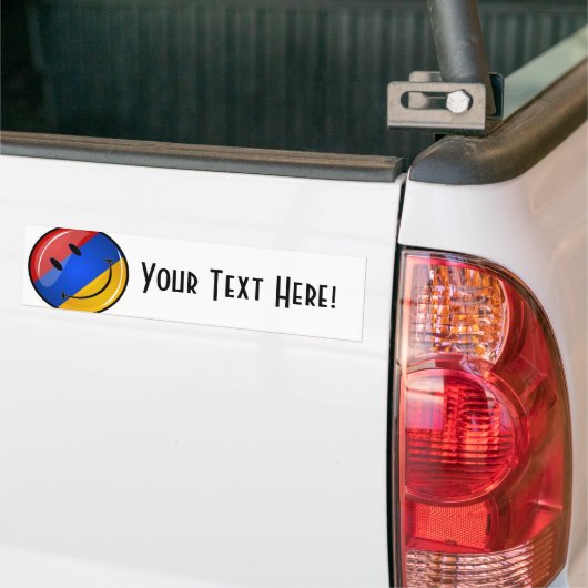 Armeense vlag glimlachen bumpersticker (Op Truck)