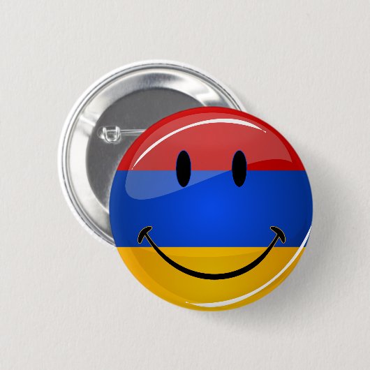 Armeense vlag glimlachen ronde button 5,7 cm (Voorkant /achterkant)