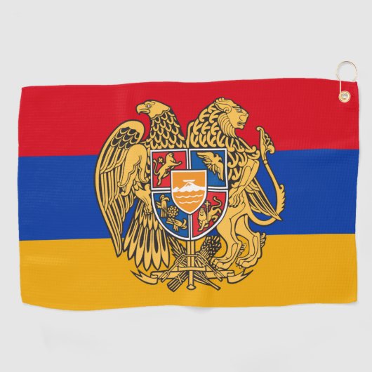 Armeense vlag, golf- en sportsport in Emblem en Ar Golfhanddoek (Horizontaal)