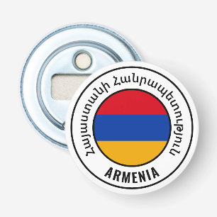 Armeense vlag: groots patriottische bottenopener button flesopener