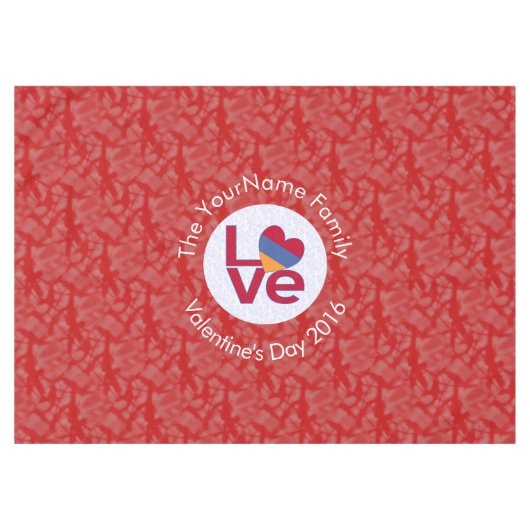 Armeense Vlag Hart LIEFDE Rood Gepersonaliseerde T Tafelkleed (Voorkant (Horizontaal))