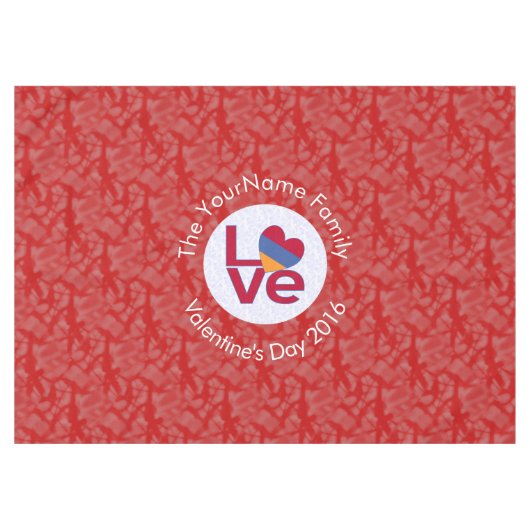 Armeense Vlag Hart Rode Liefde Tafelkleed (Voorkant (Horizontaal))