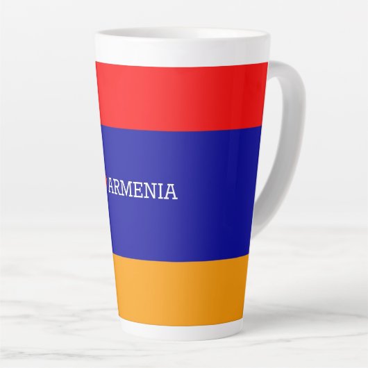 Armeense vlag: Ik hou van Armenië, Latte Mok (Rechterhoek)
