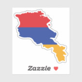 Armeense vlag in de landkaart Stickers (Vel)