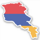 Armeense vlag in de landkaart Stickers (Voorkant)