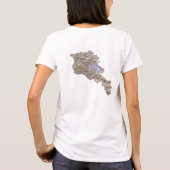 Armeense vlag + kaart T-Shirt (Achterkant)