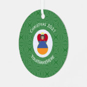 Armeense vlag - kerstangel - jaar metalen ornament (Voorkant links)