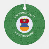 Armeense vlag - kerstangel - jaar metalen ornament (Achterkant)