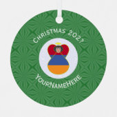 Armeense vlag - kerstangel - jaar metalen ornament (Voorkant)