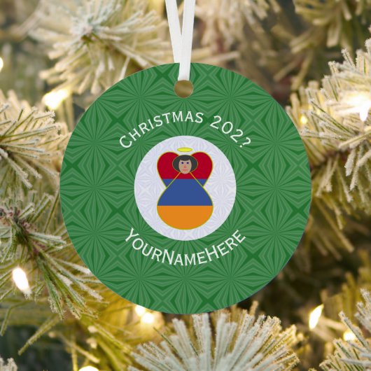 Armeense vlag - kerstangel - jaar metalen ornament (Insitu)