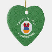 Armeense vlag - Kerstangel - naam jaar hart Keramisch Ornament (Rechts)