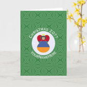 Armeense Vlag Kerstengel Gevouwen Wenskaart Kaart (Gele Bloem)