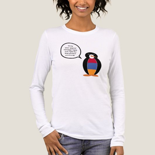 Armeense vlag met mevrouw Penguin Tri-Blend Shirt (Voorkant volledig)