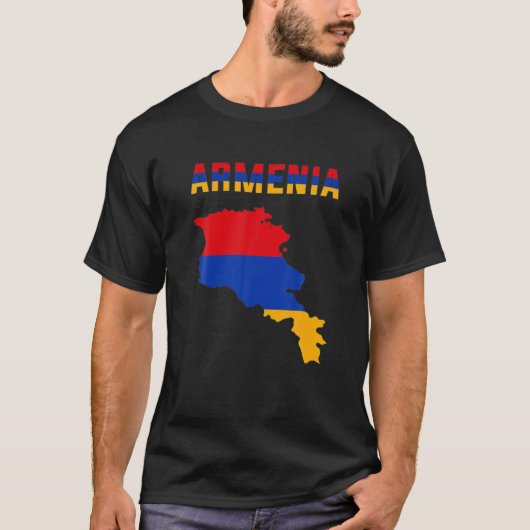 Armeense vlag op de kaart van Armenië T-shirt (Voorkant)