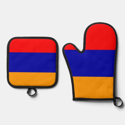 Armeense Vlag Oven Mitt en Pothouders Ovenwant & Pannenlap Set (Voorkant)