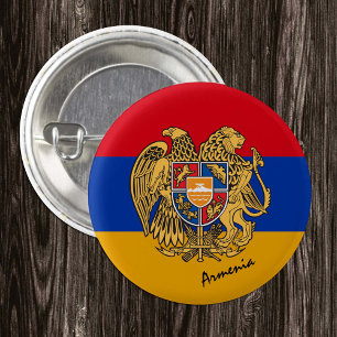 Armeense vlag, patriottisch Armenië Ronde Button 3,2 Cm