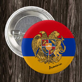 Armeense vlag, patriottisch Armenië Ronde Button 3,2 Cm