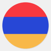Armeense vlag ronde sticker (Voorkant)