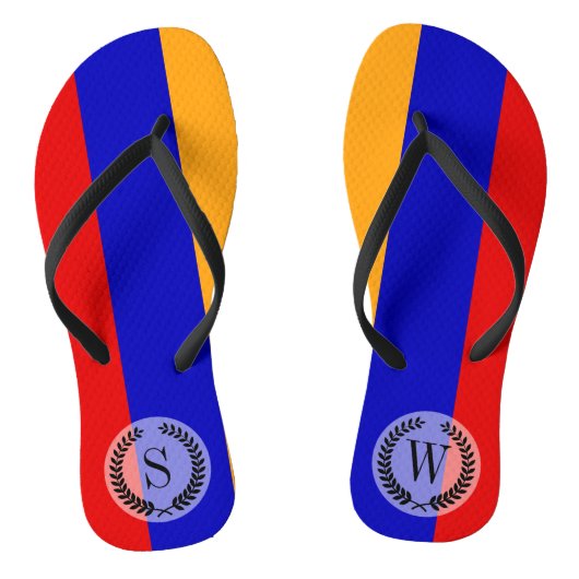 Armeense vlag teenslippers (Voetbed)