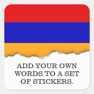 Armeense vlag vierkante sticker