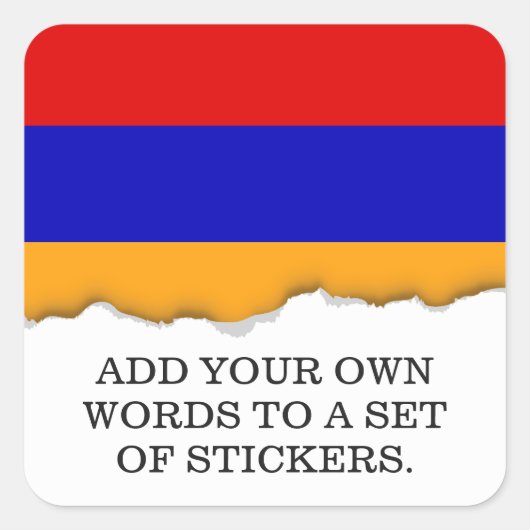 Armeense vlag vierkante sticker (Voorkant)