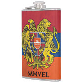 Armeense vlaggenbank Hayastan - Aangepaste naam Heupfles (Links)