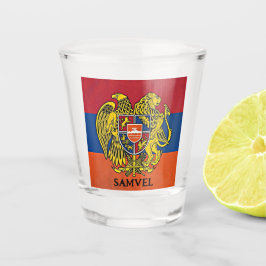 Armeense vlaggenbank Heraldic Sign Hayastan Shot Glas