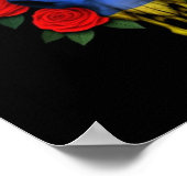 Armeense vlaggenschipschedel met rode rozen poster (Hoek)