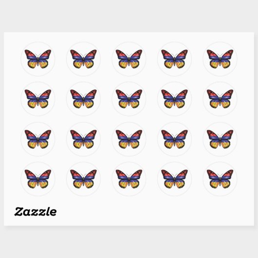 Armeense vlindermonarchvlag ronde sticker (Vel)