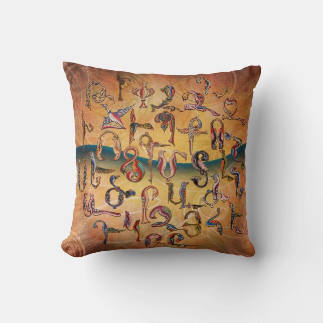 Armeense vogelpest Alphabet Pillow Kussen (Voorkant)
