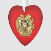 Armeense wapenstilstand Gold Red Heart Ornament (voorkant)