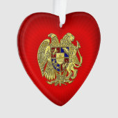 Armeense wapenstilstand Gold Red Heart Ornament (voorkant)