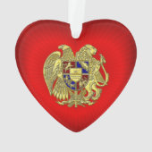 Armeense wapenstilstand Gold Red Heart Ornament (achterkant)