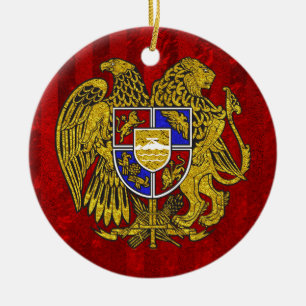 Armeense wapenstilstand op rood keramisch ornament