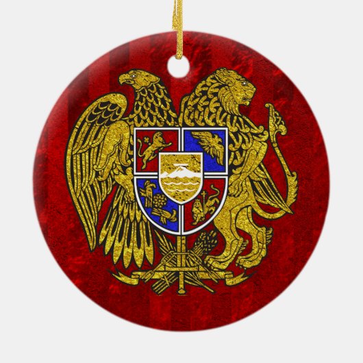 Armeense wapenstilstand op rood keramisch ornament (Achterkant)