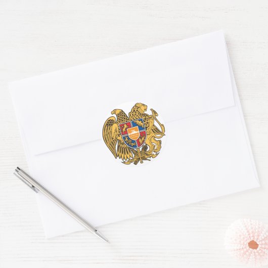 Armeense wapenstilstand ronde sticker (Envelop)