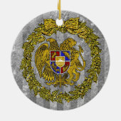 Armeense wapenstilstand Silver Gold Holly Keramisch Ornament (Achterkant)