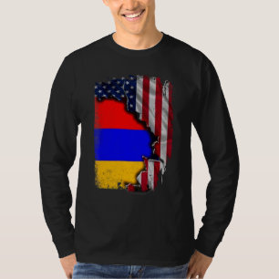 Armeense WORTELS Half Amerikaanse Vlag Patriottisc T-shirt
