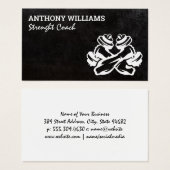 Armen buigen met halters  visitekaartje (Voorkant /achterkant)