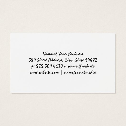 Armen buigen met halters  visitekaartje (Achterkant)