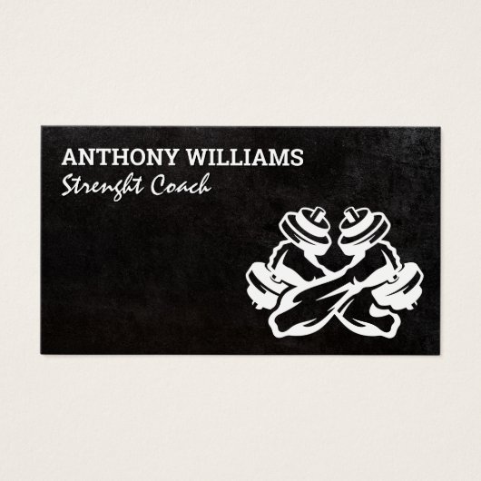 Armen buigen met halters  visitekaartje (Voorkant)