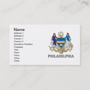 Armen van de stad Philadelphia Visitekaartje